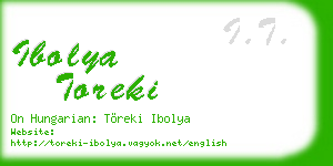 ibolya toreki business card